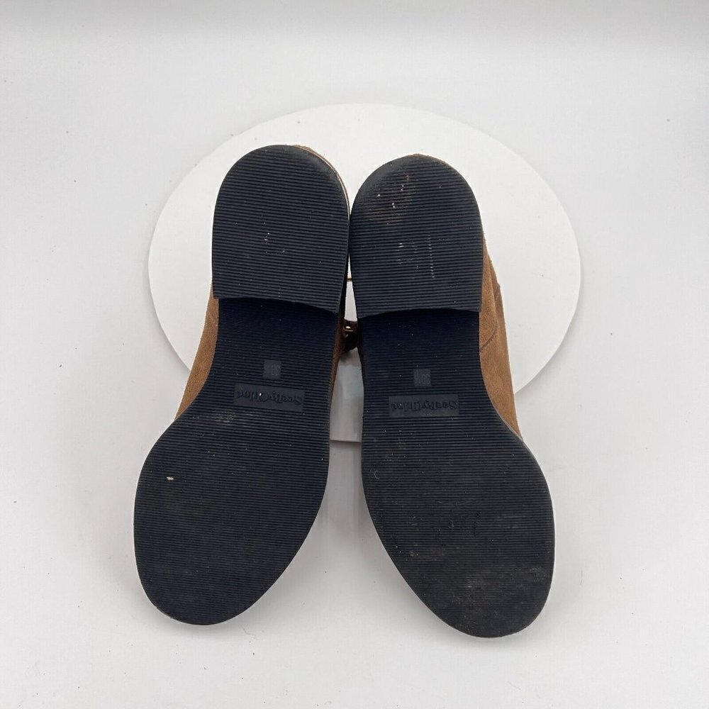 See By Chloe Women Size Eu 39.5 US 9.5 Brown Suede Leather Side Zip Ankle Boot - Picture 11 of 16